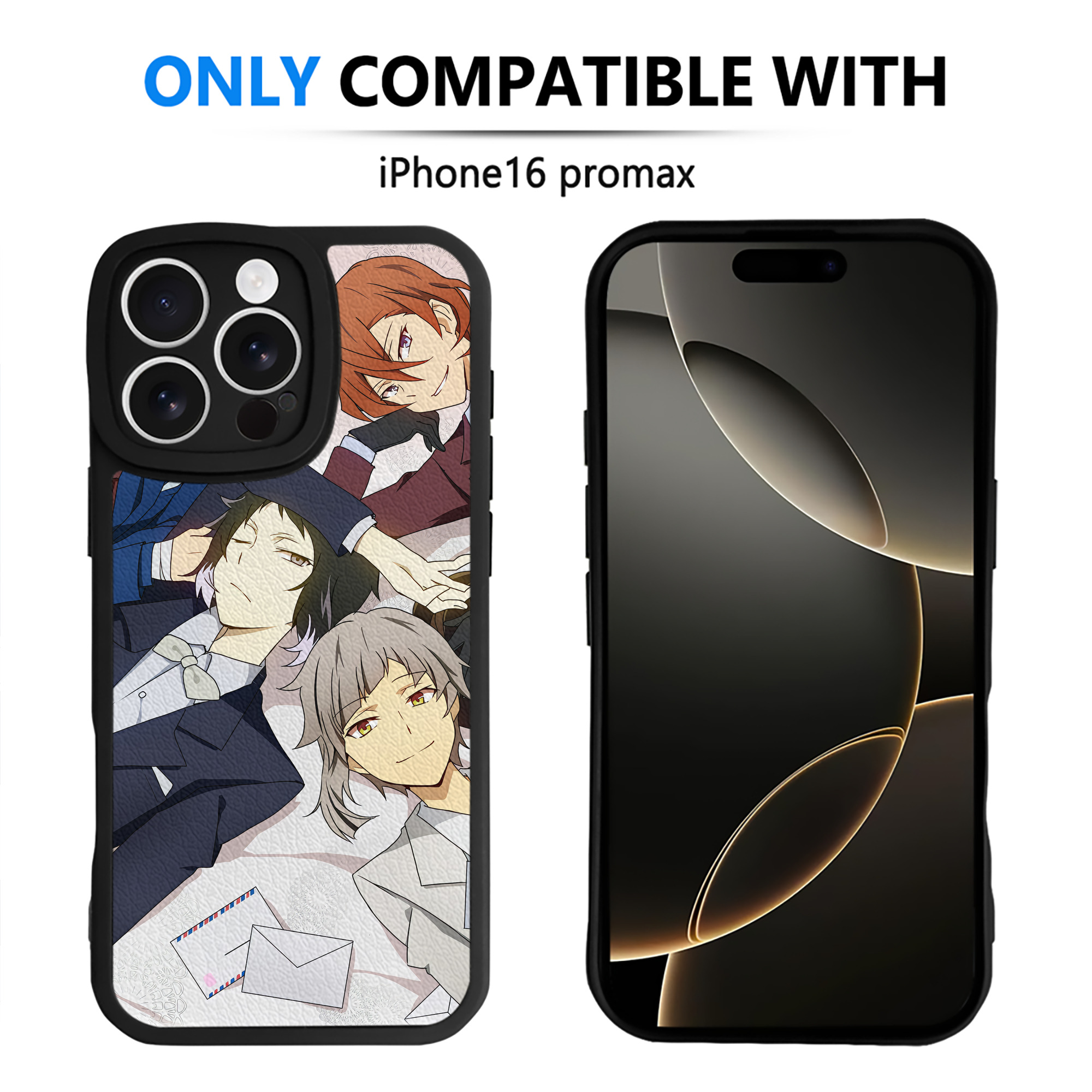 （画像用） 文豪ストレイドッグス Bungo Stray Dogs 【iPhone 16シリーズ対応】シリコンスマホケース（レザー調） 材質：シリコン